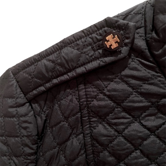 NWOT Tory Burch Black Quilted Jacket w/ Gold “T” Buttons Size 0 - PRISTINE - Picture 4 of 13
